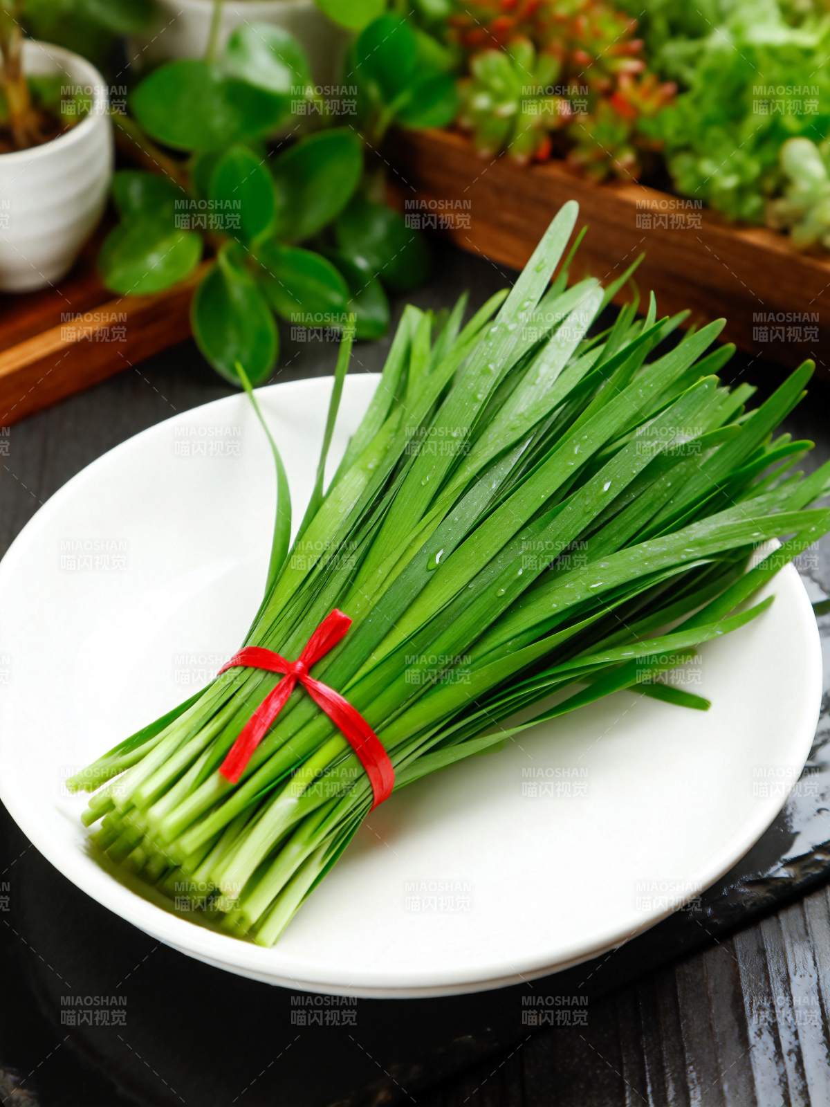 新鲜韭菜束图片