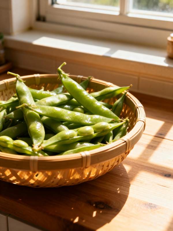 新鲜豌豆满篮香图片