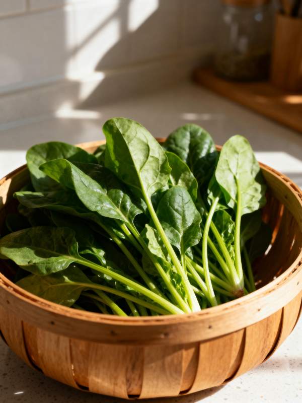 新鲜菠菜篮图片