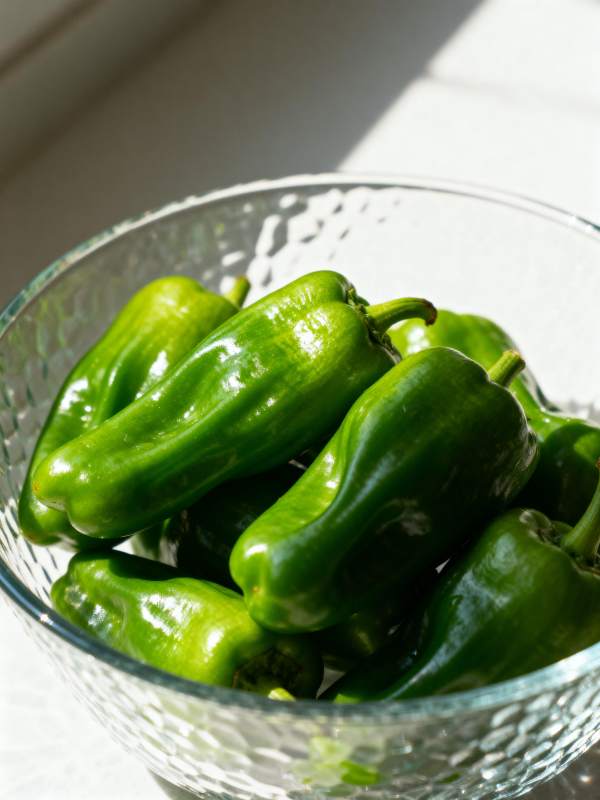 青椒满碗绿意浓图片