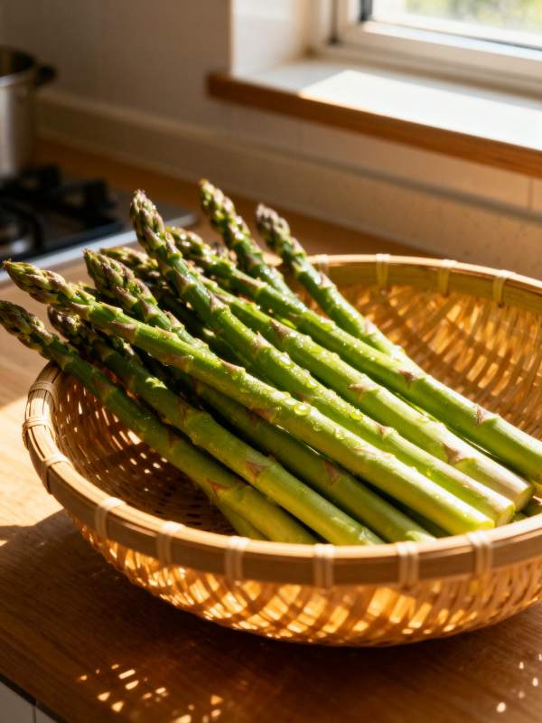 鲜嫩芦笋篮中盛图片