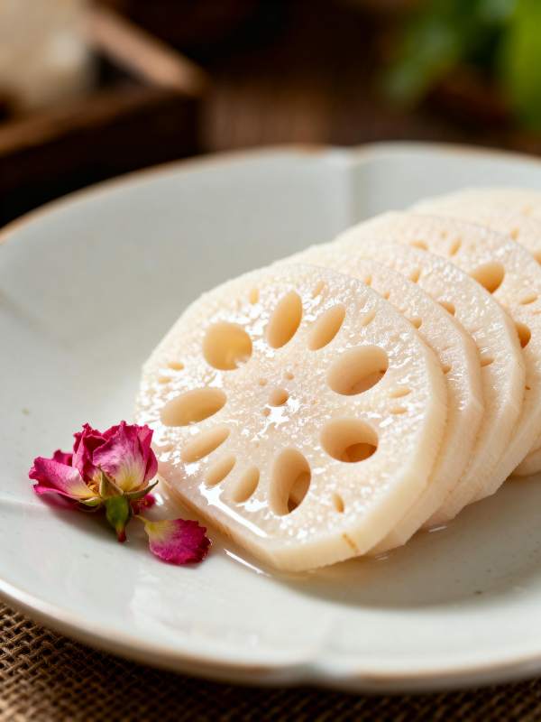 莲藕切片配玫瑰图片