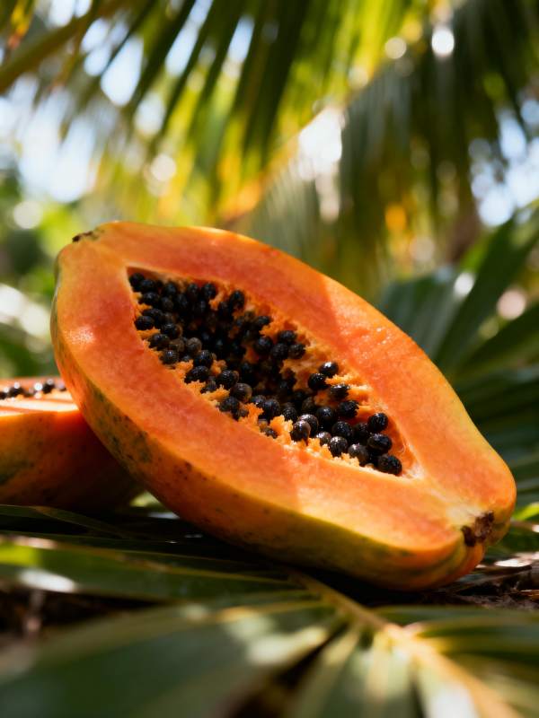 热带木瓜切开图图片