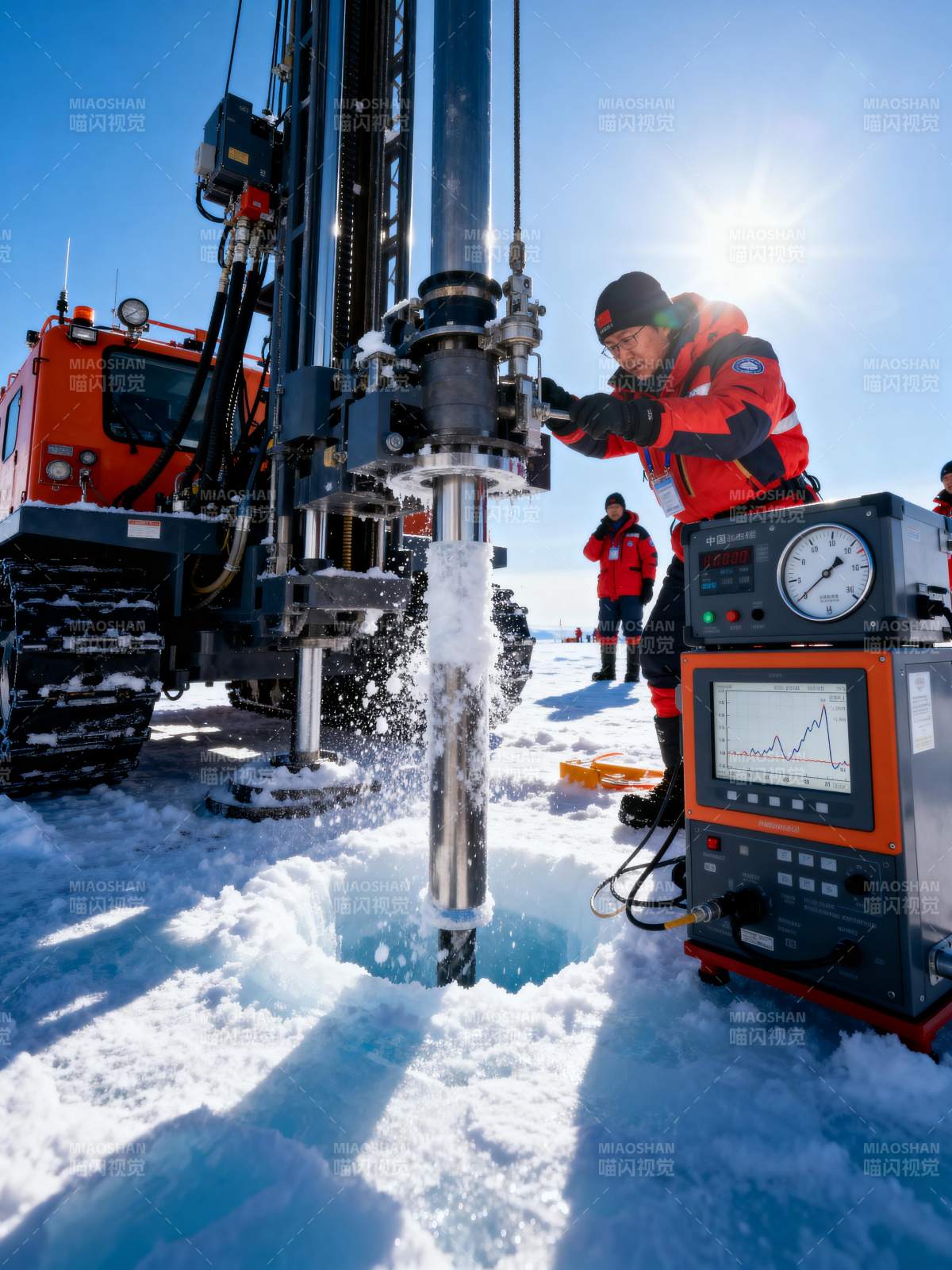 极地钻探作业现场图片