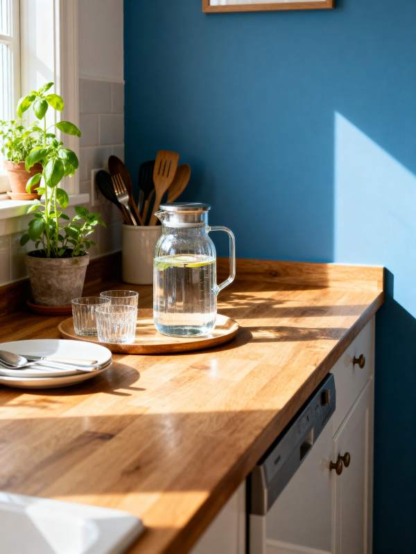 阳光厨房一角图片