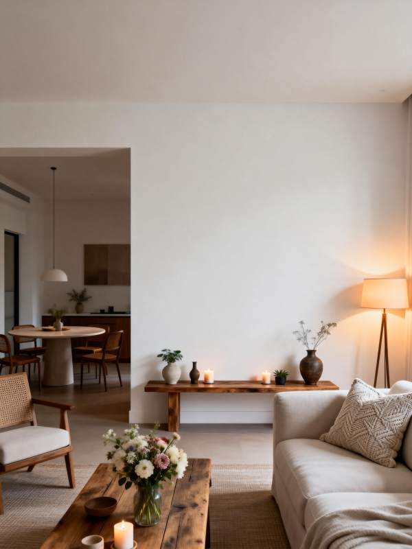 简约温馨客厅一角图片