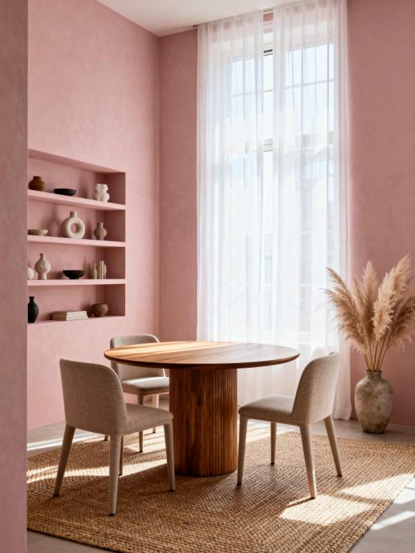 粉红餐厅静谧一角图片