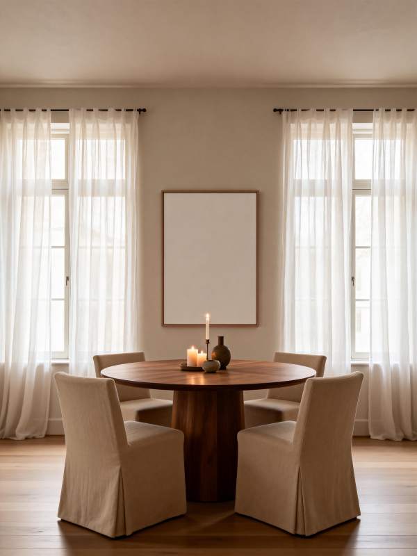 简约餐桌布置图片