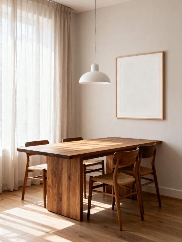 简约木质餐桌椅图片