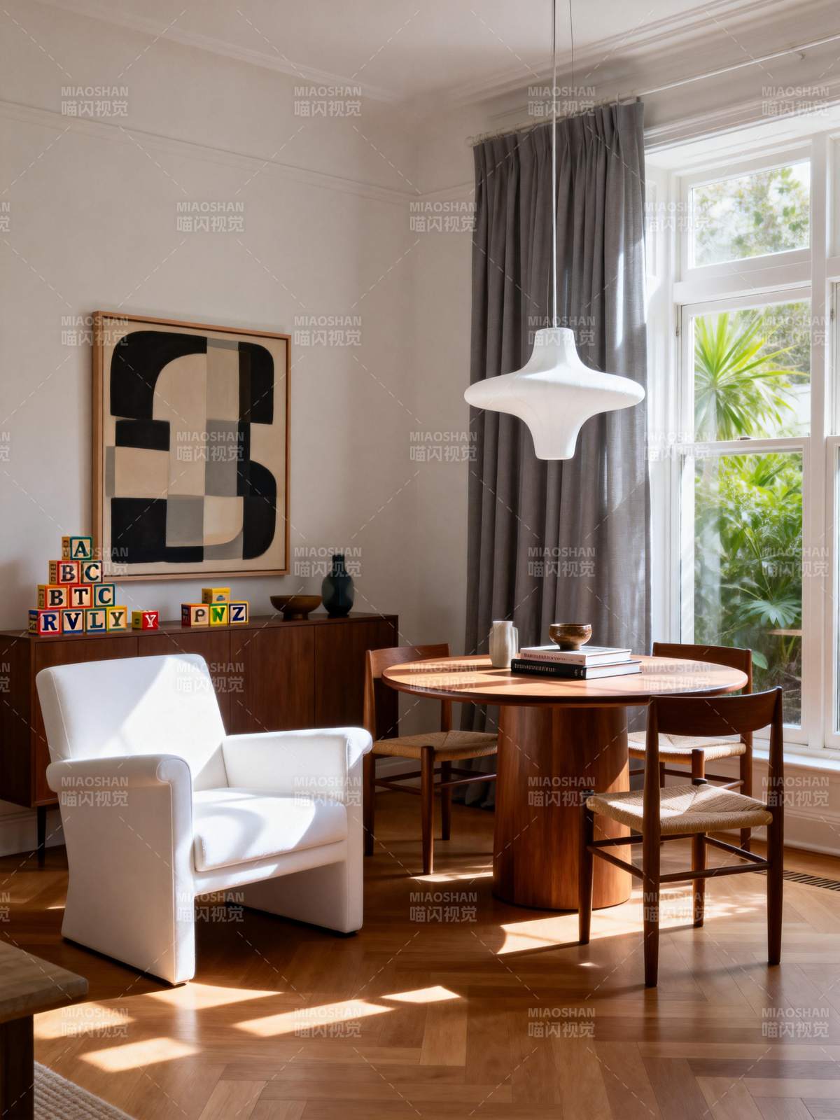 现代简约客厅一角图片