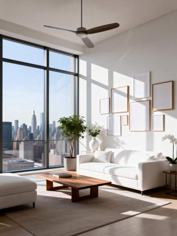 现代都市客厅美景图片