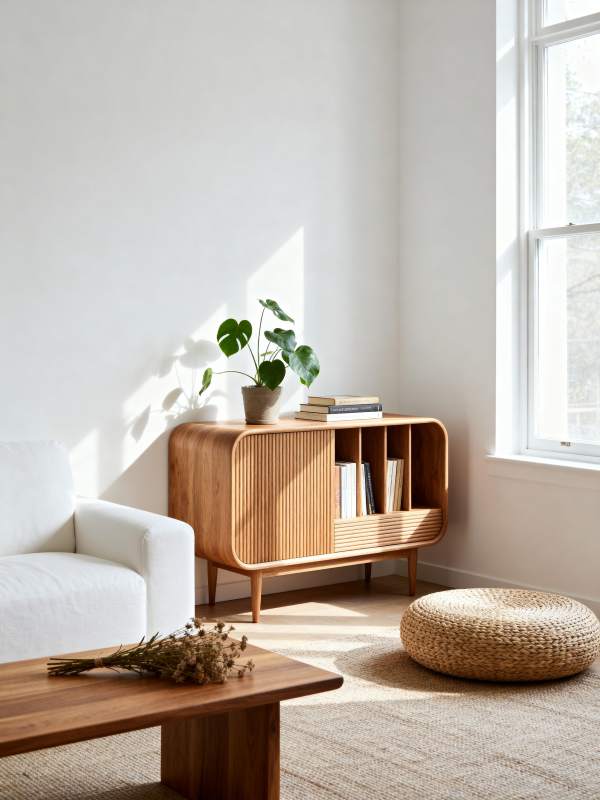 简约木质家居一角图片