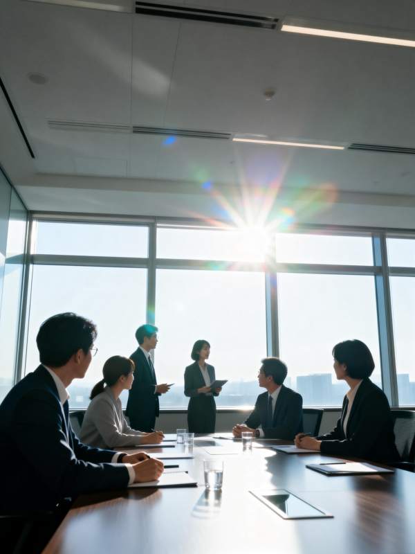阳光下的商务会议图片