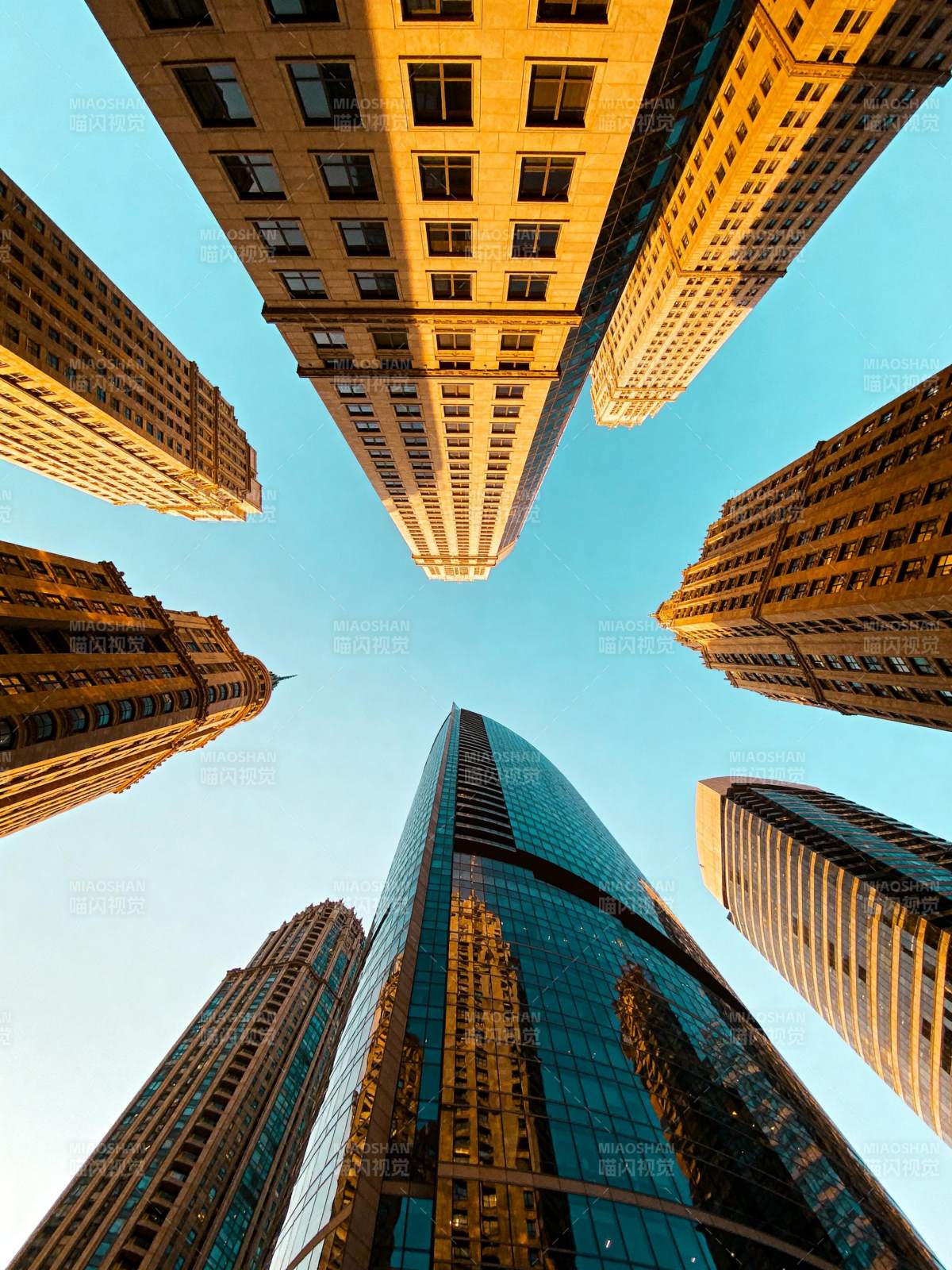 仰望城市天际线图片