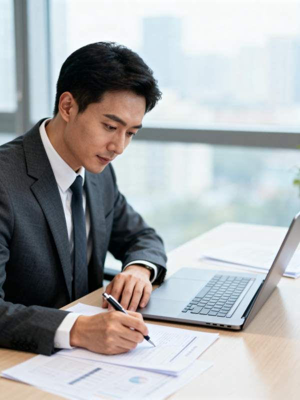 专注工作的商务人士图片