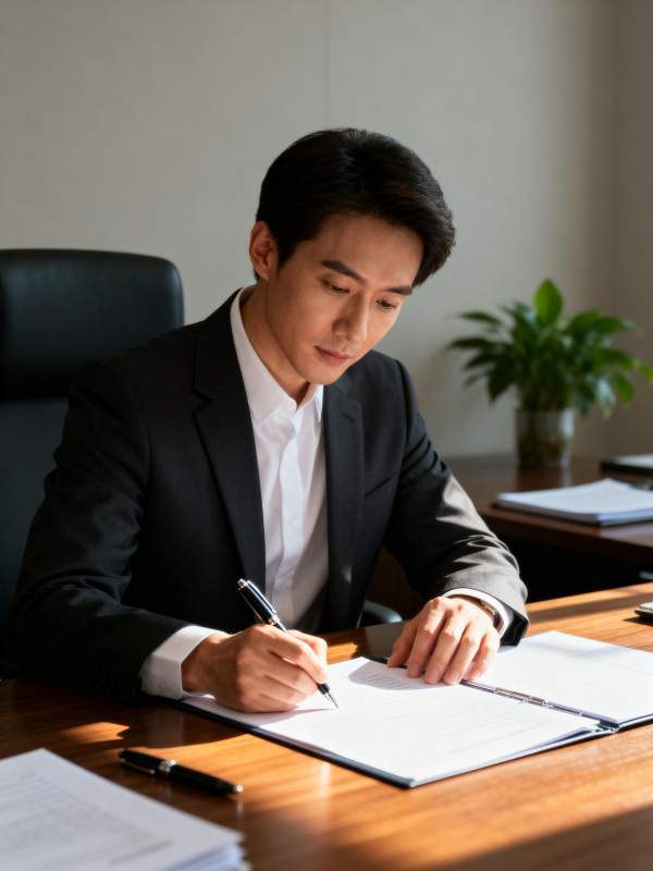 专注工作的商务人士图片