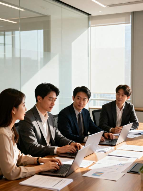 商务会议讨论中图片