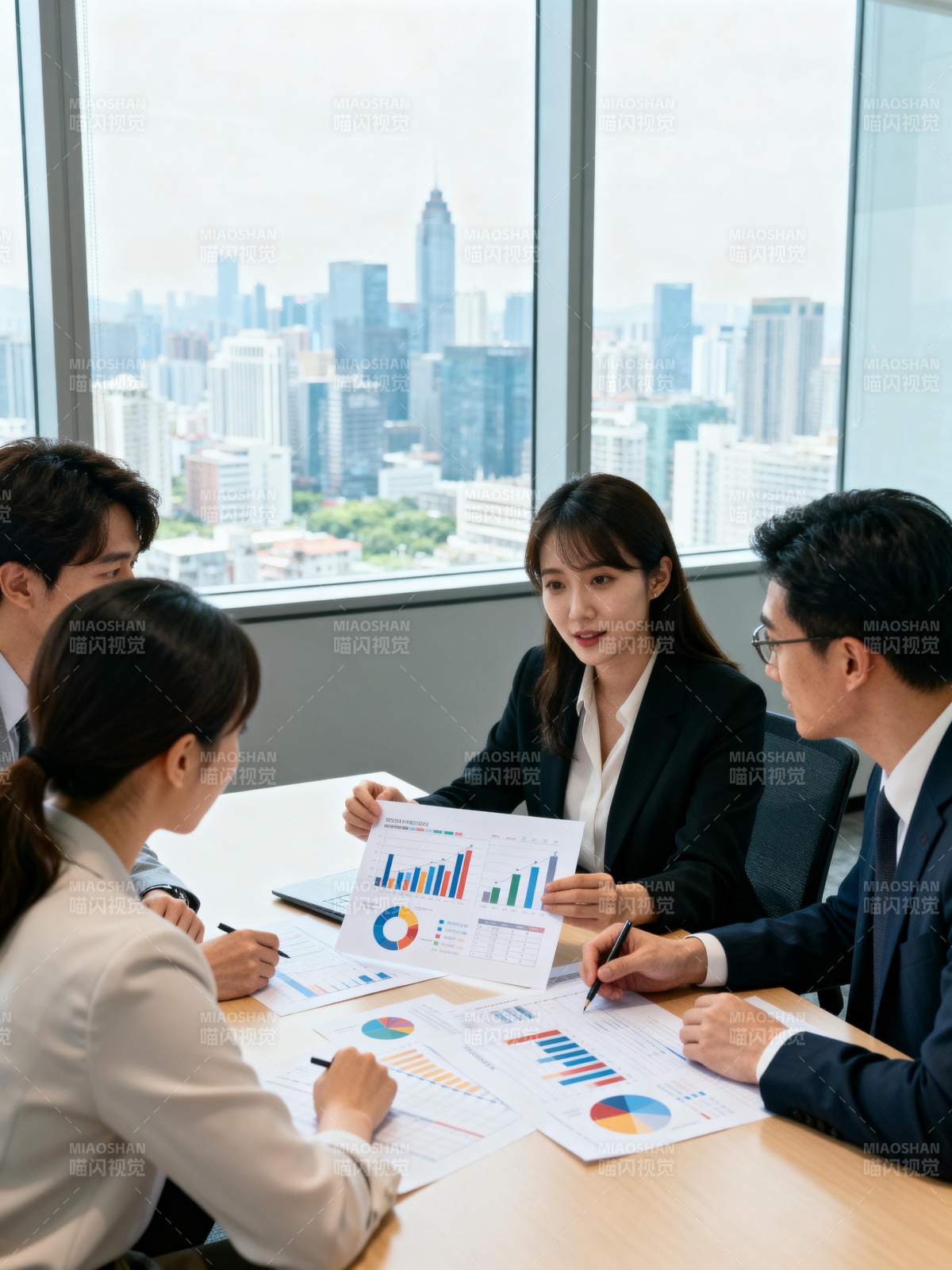 商务会议讨论图表图片