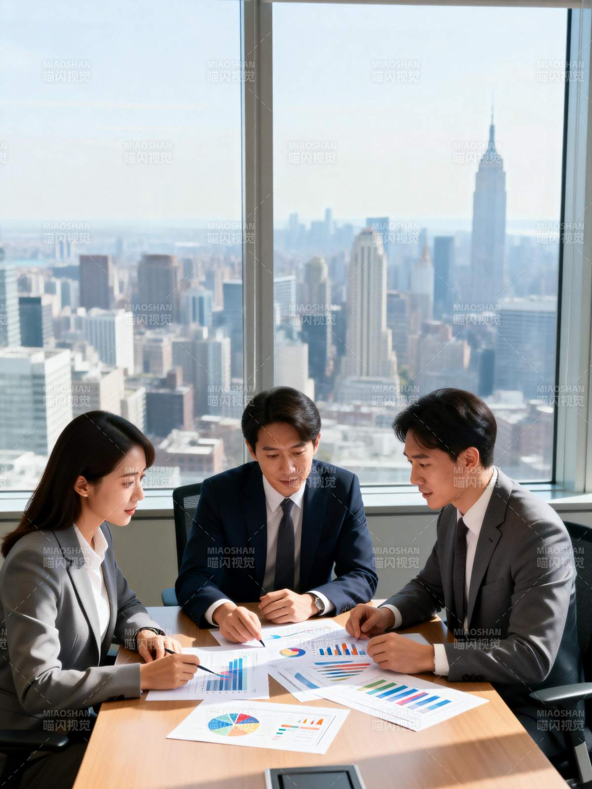 商务会议讨论图表图片