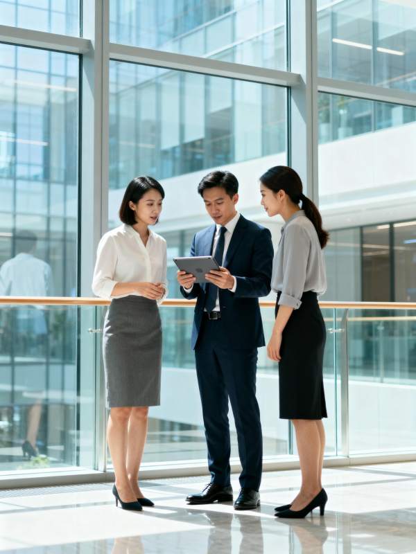 商务人士讨论工作图片