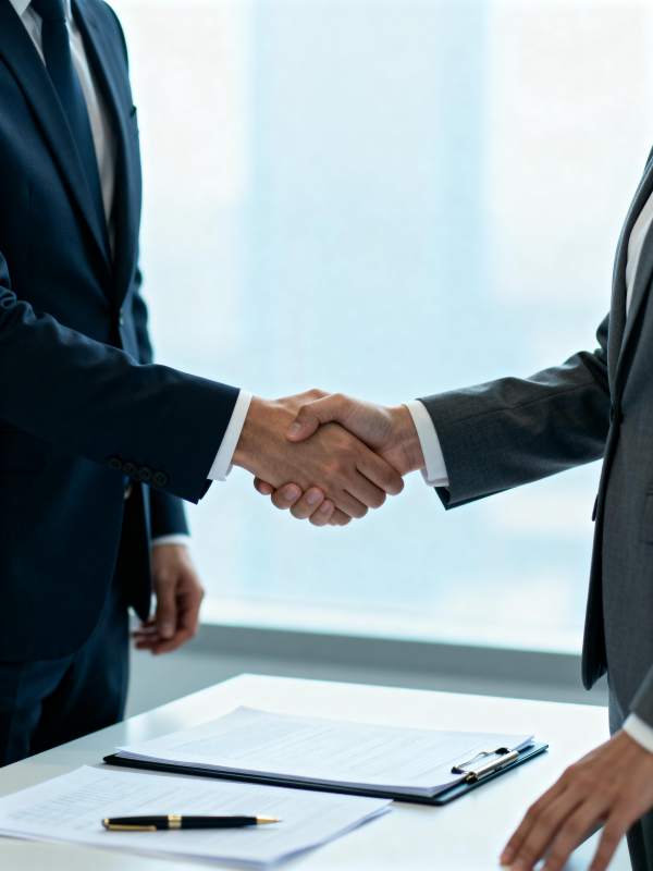 商务握手签约瞬间图片