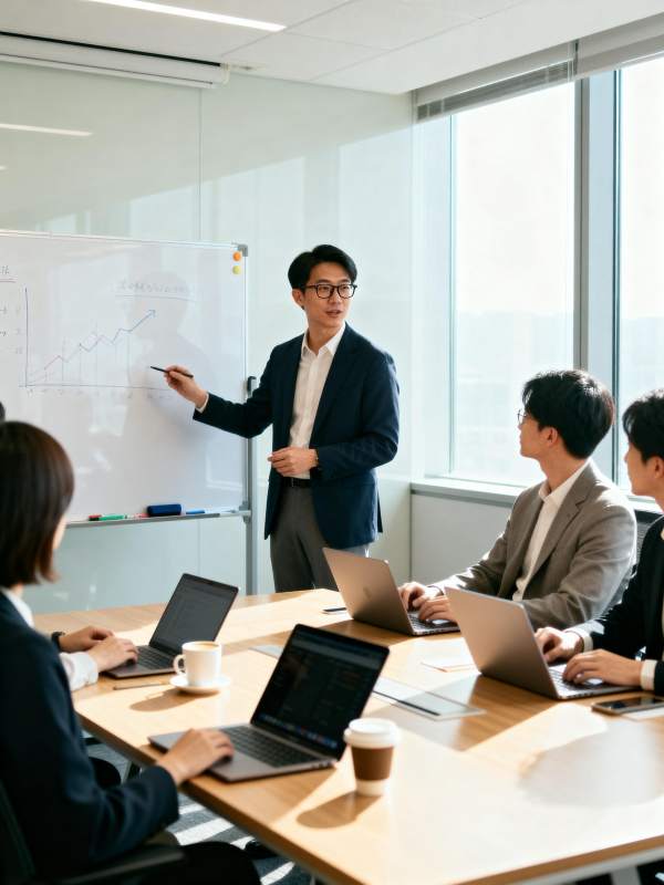 会议中的团队讨论图片