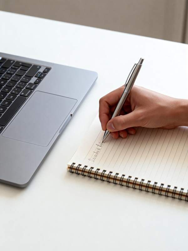 手写笔记与笔记本电脑图片