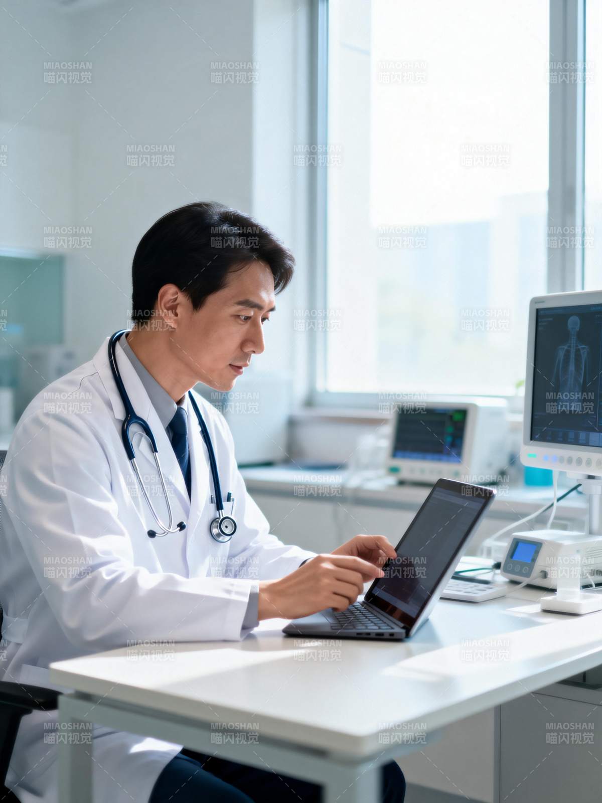 医生专注工作图片