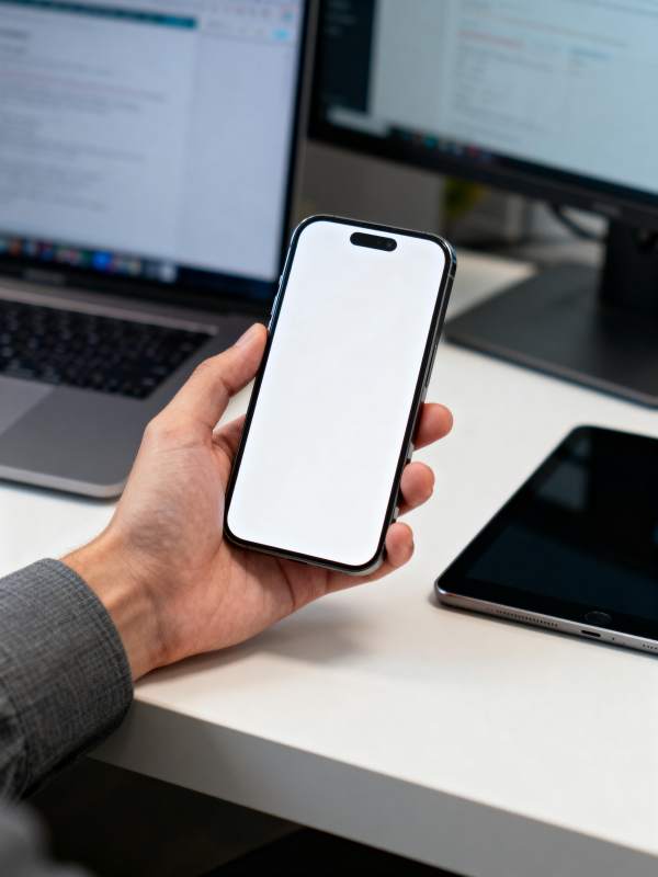 手持手机办公场景图片