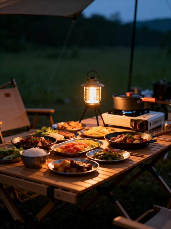 露营晚餐时光图片