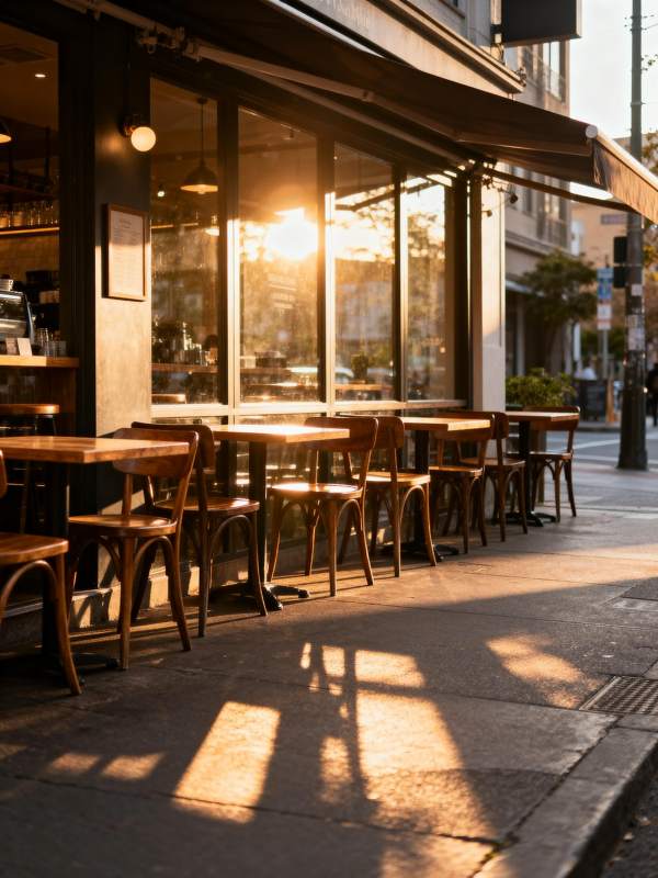 咖啡馆外的阳光时光图片