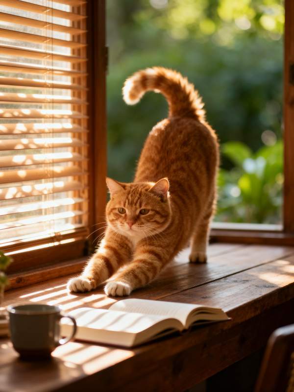 窗边猫咪晒太阳图片