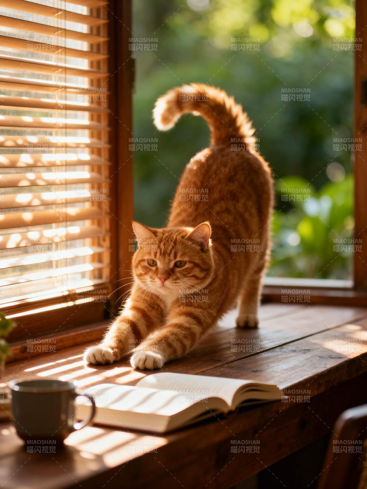 窗边猫咪晒太阳图片