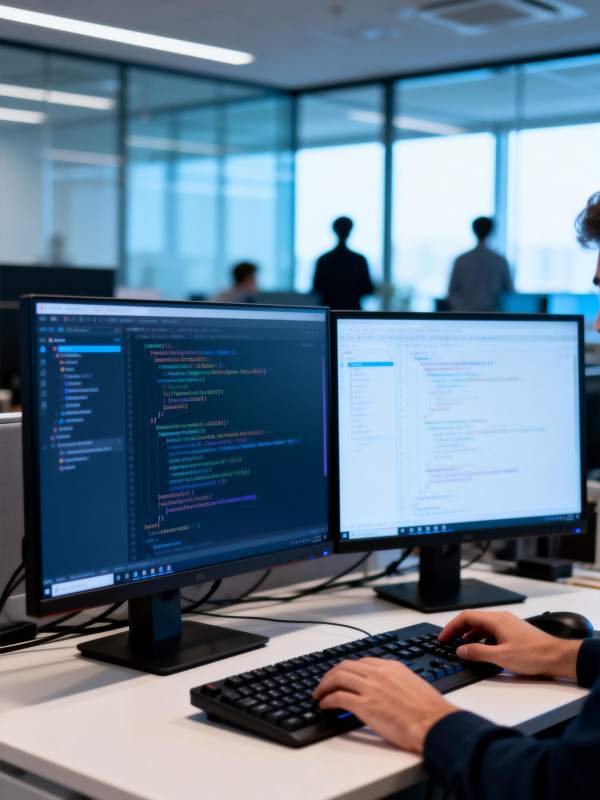 程序员专注编码图片