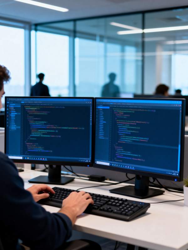 程序员专注编码图片