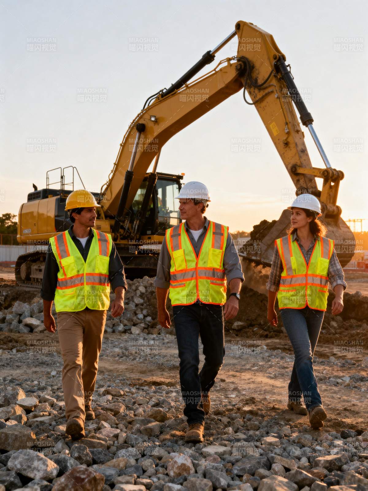 工地三人行图片