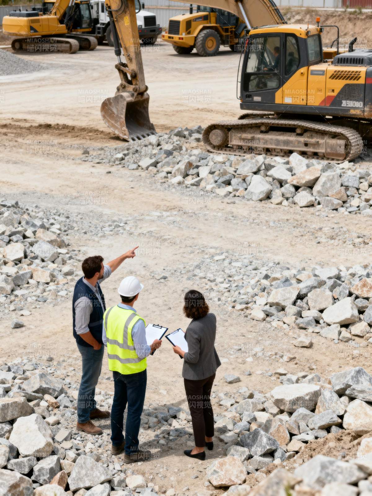 工地现场讨论图片