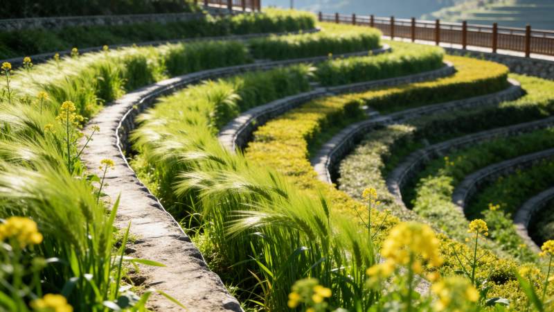 梯田花海风光图片