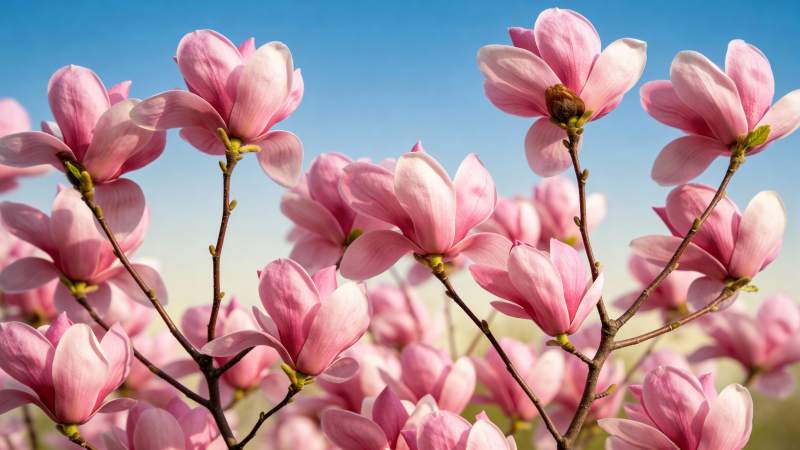 春日玉兰花绽放美景图片