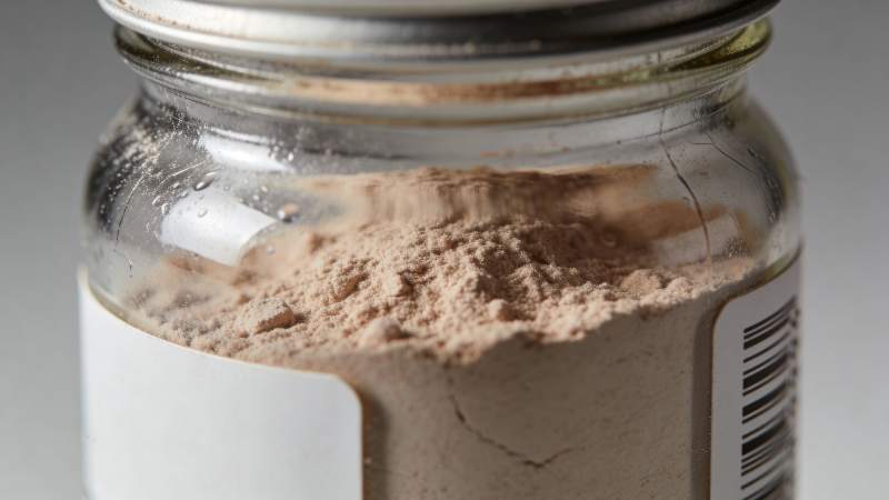 玻璃罐内粉末特写图片