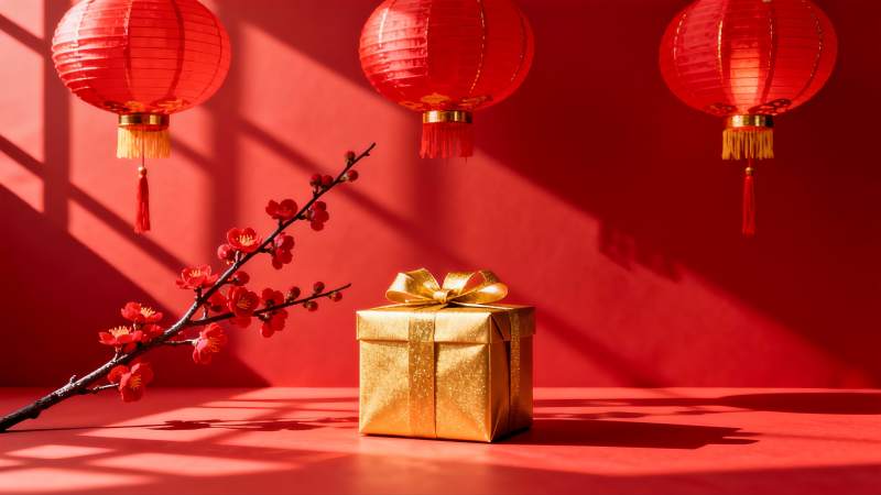 新春贺礼 红金相映图片