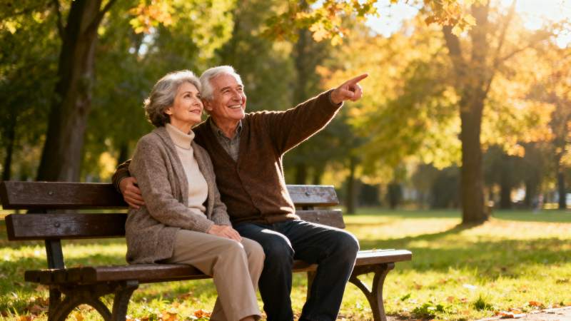 秋日公园共赏景图片