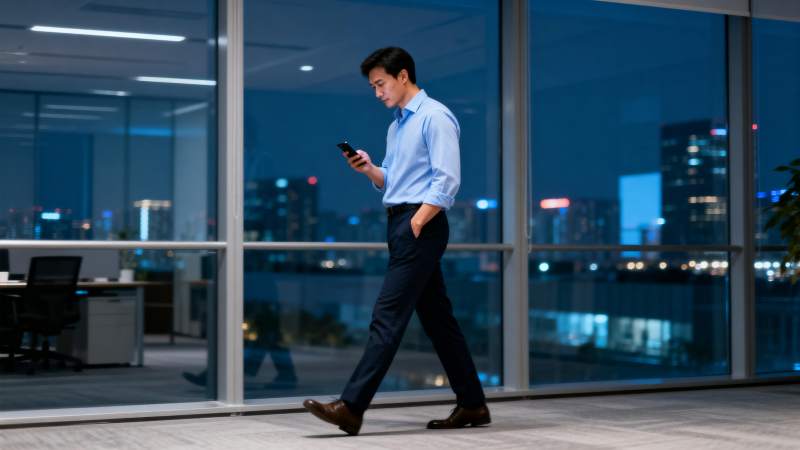 都市夜景中的商务人图片