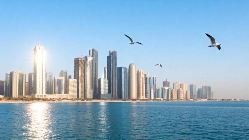 迪拜天际线美景图片