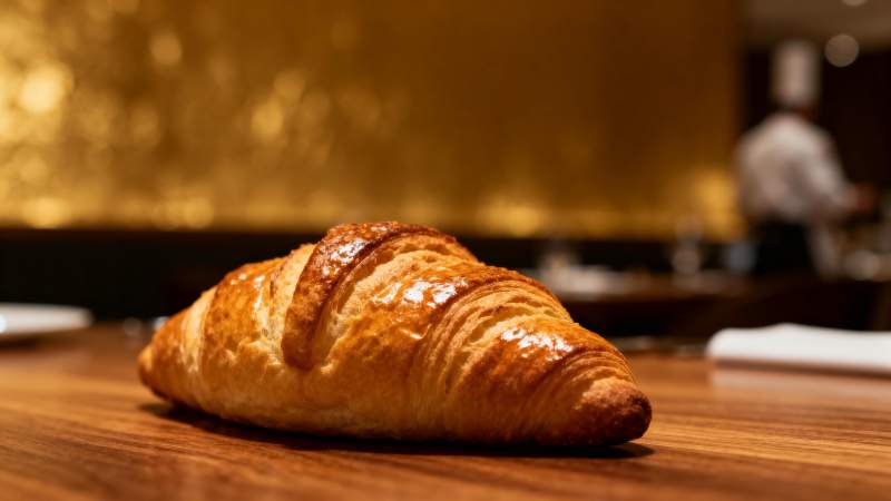 金黄酥脆的羊角面包图片