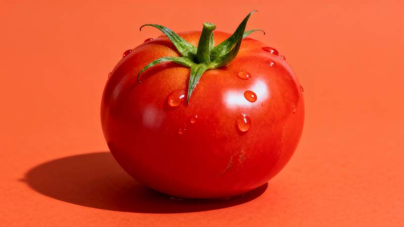 鲜红番茄滴水欲滴图片
