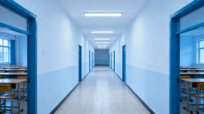 校园走廊静谧长廊图片