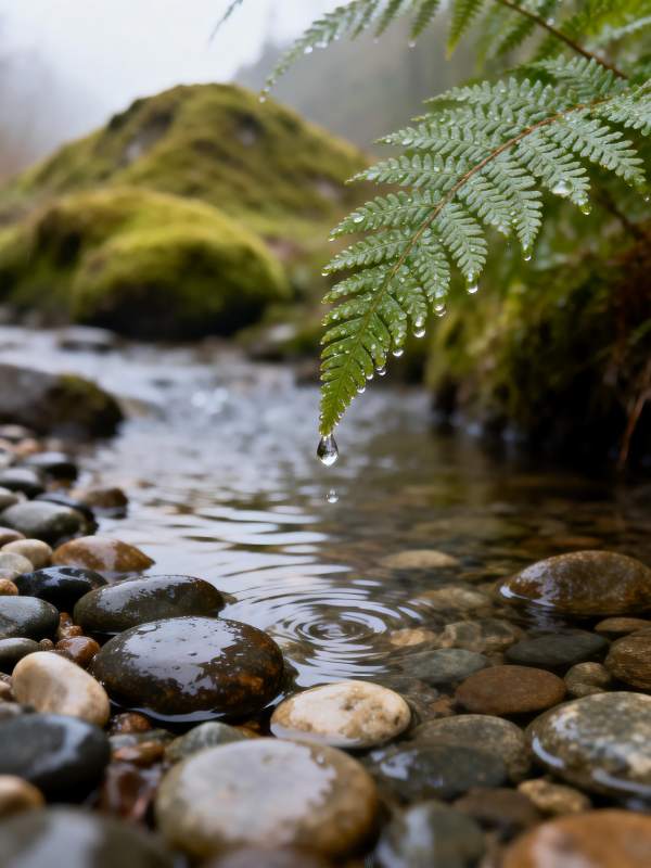 溪畔滴露图片
