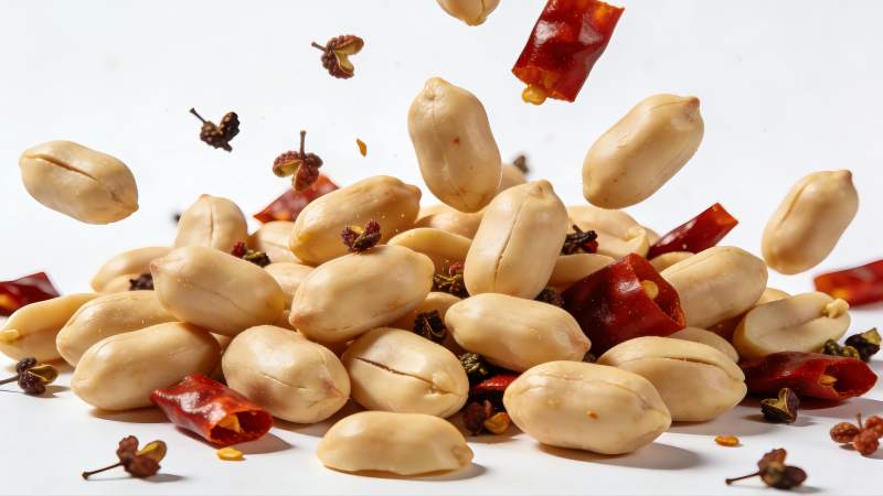 花生与辣椒飞舞图片