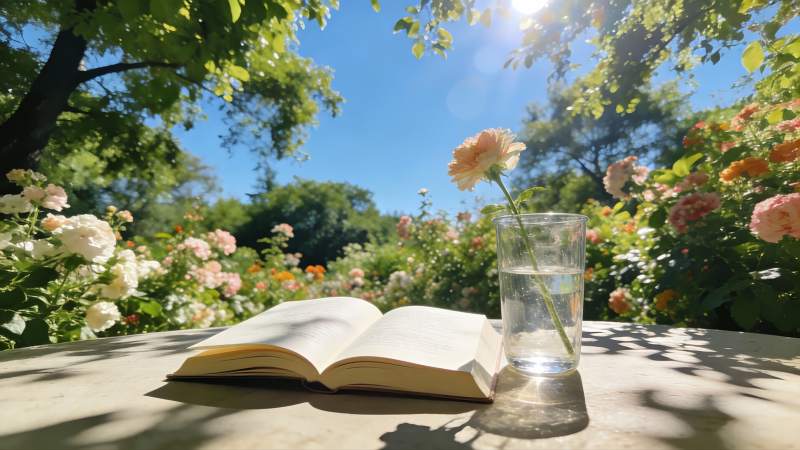 花园读书时光图片